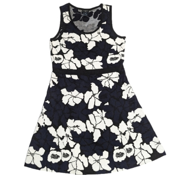 Ann Taylor Womens Dress Knit Sleeveless Floral Dark Romantic Petite Medium MP - Picture 1 of 7